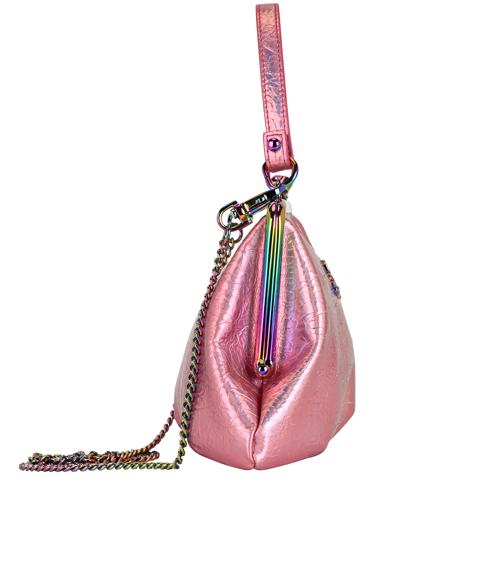 Granny Frame Purse, &pound;95, Handbags, Pink, Faux Leather, Side view